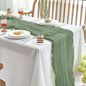 Parojati 1 Pcs Cheesecloth Table Runner 35'' x 120'' inch Nude Boho Gauze Cheese Cloth Table Runners Chair Sashes for Baby Shower Decoration Wedding Party Summer Garden Farmhouse (Sage Green)