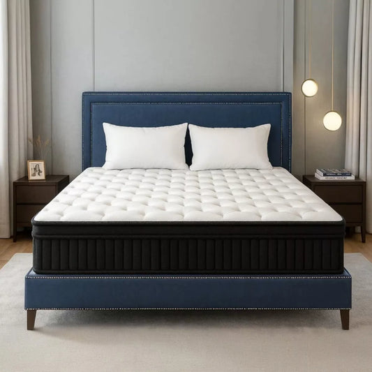ELJGET Queen/King Mattress, 12 Inch Mixed Memory Foam Mattress in a Box, Zoned Pressure Relief, Medium Firm Feel, Motion Isolation, Deep Sleep
