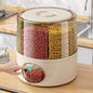 Keaizyiou Plastic Grain Dispenser with 360° Rotating Storage Container and Sealed Lid