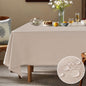 Parojati Textured Linen Tablecloth Rectangle 52x70 Waterproof Spill-Proof Wipeable Table Cloth Wrinkle Free Linen Dining Table Cover for Birthday Farmhouse Spring Tablecloths Khaki